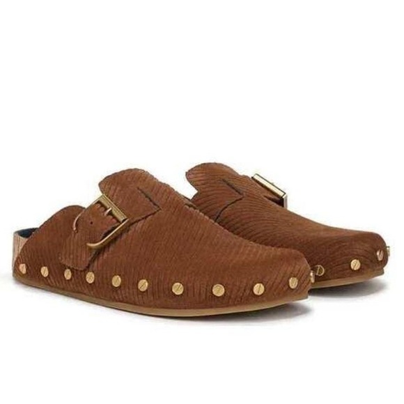 Veronica Beard Shoes - New Veronica Beard Fern Suede Studded Slip On Hazelwood Brown Clogs NWT - 9M
